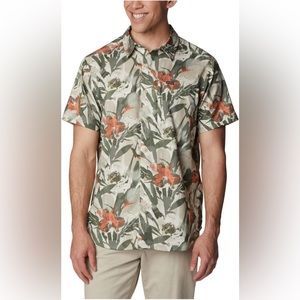 NWT! Columbia Men's Shirt 2XL Silver Ridge Utility Lite Novelty Short Sleeve
